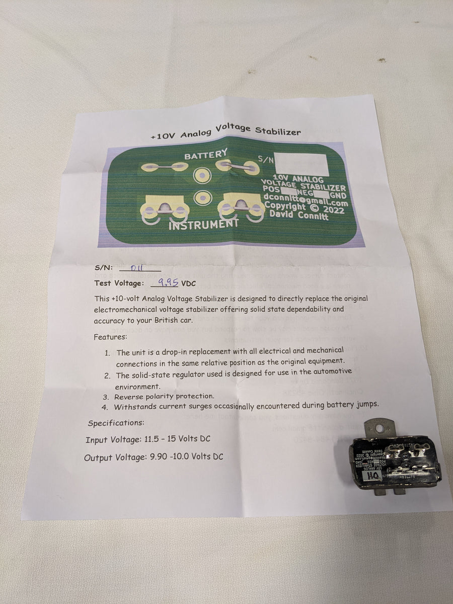  148876 Smiths Voltage Stabilizer, Negative Ground REBUILT Team